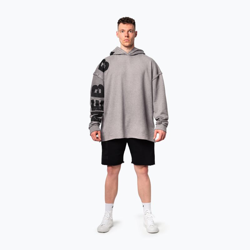 Férfi edző pulóver NEBBIA Washed-Off Hoodie NO BS világosszürke 2