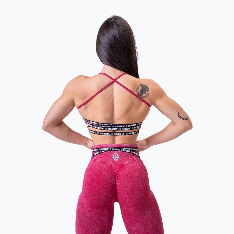 Női edző leggings NEBBIA mosott magas derekú Legacy piros 4