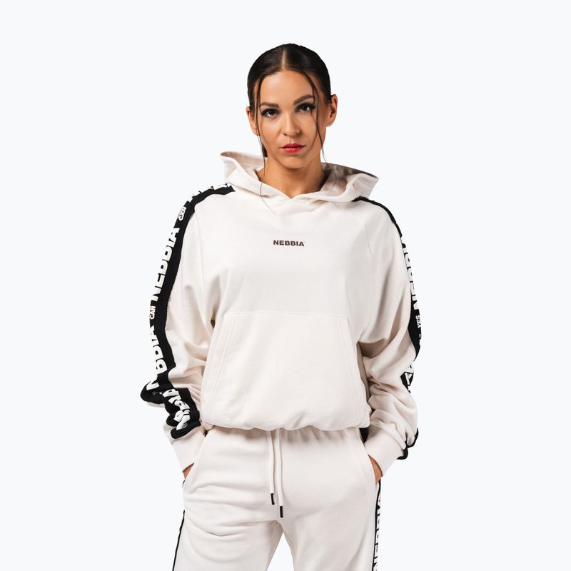 Női pulóver NEBBIA Off-Duty Hoodie cream