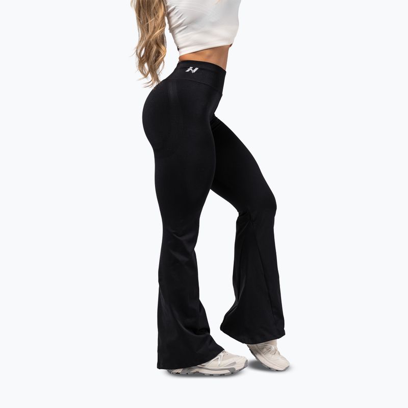 Női edzőleggingsek NEBBIA Flow Seamless High Waist Sculpting Flared Black 4
