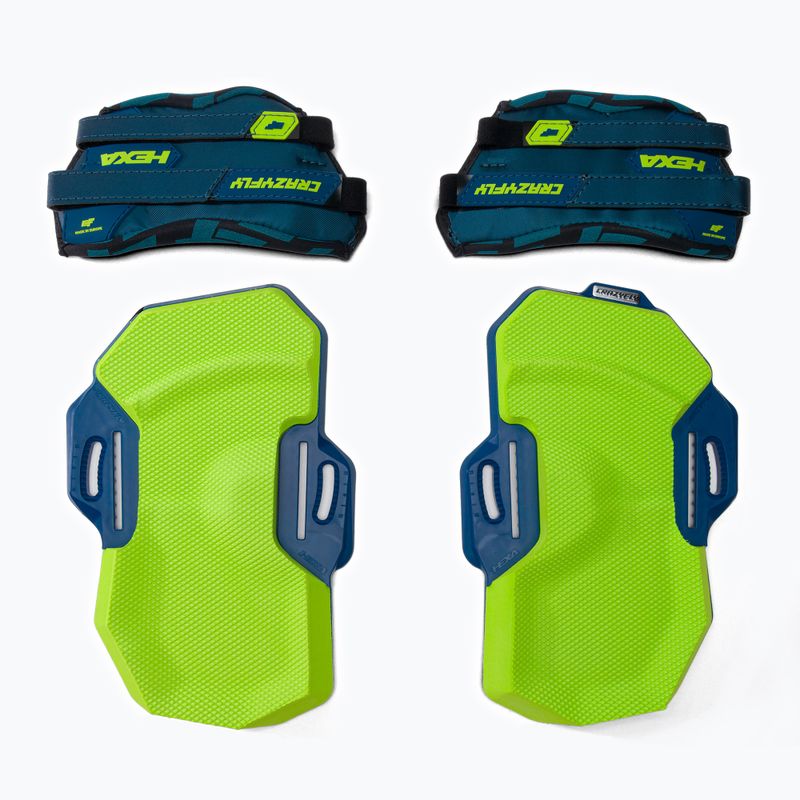 Kiteboard párnák és hevederek CrazyFly Hexa II Binding kék-zöld T016-0260