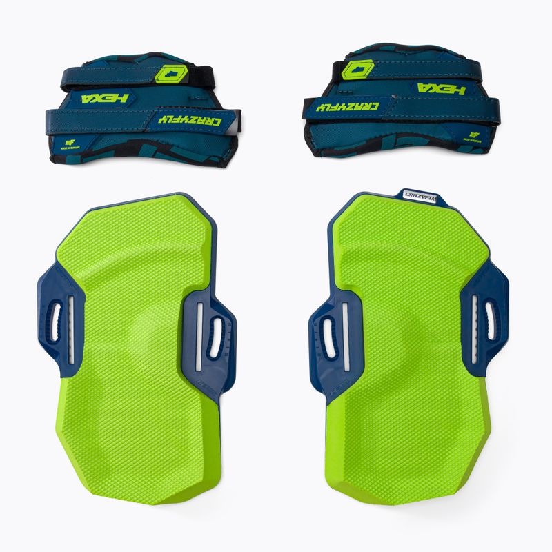 Kiteboard párnák és hevederek CrazyFly Hexa II Binding Small kék-zöld T016-0264