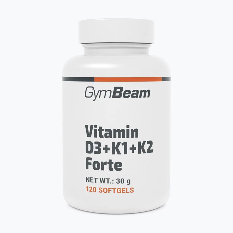 D-vitamin + K-vitamin GymBeam Vitamin D3+K1+K2 Forte 120 kapszula