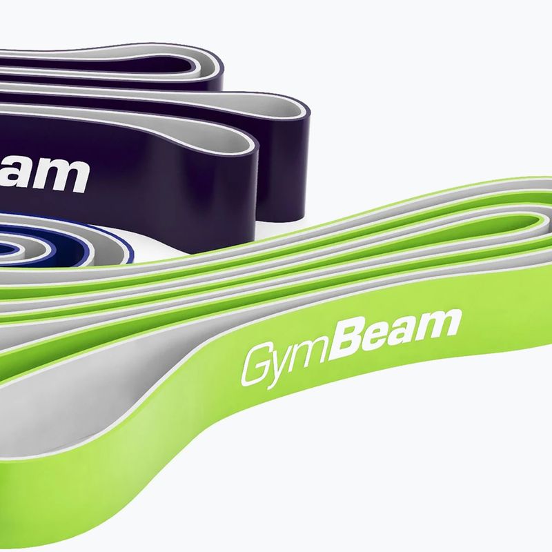 Ellenállás gumiszalag készlet GymBeam DuoBand 4 pack black/lime/navy/green 3