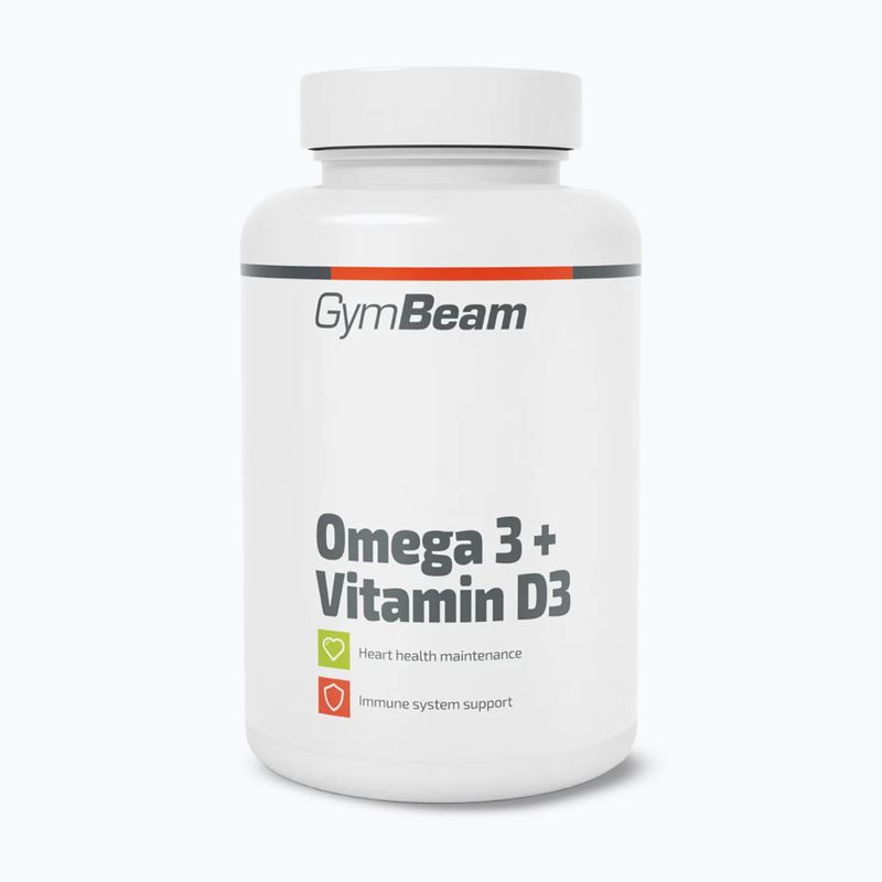 Zsírsavak + D3-vitamin étrend-kiegészítő GymBeam Omega 3 + D3 90 kapsułek