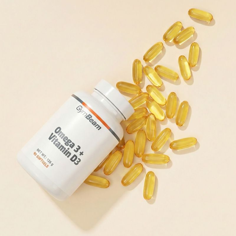 Zsírsavak + D3-vitamin étrend-kiegészítő GymBeam Omega 3 + D3 90 kapsułek 2