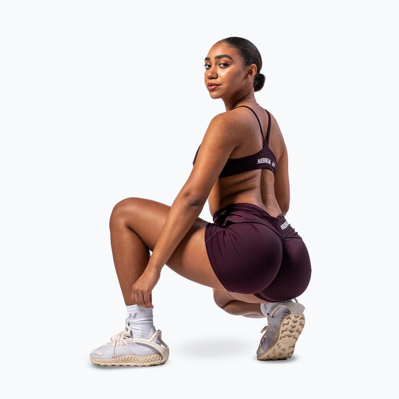 Női edző rövidnadrág NEBBIA Strong Beauty dark red 5