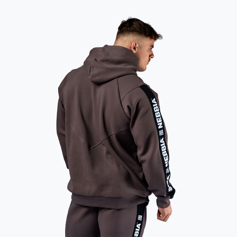 Férfi pulóver NEBBIA Hero Hoodie brown 4