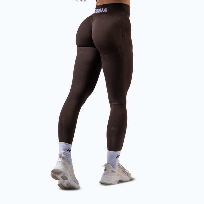 Női edzőleggings NEBBIA Power sötétbarna 3