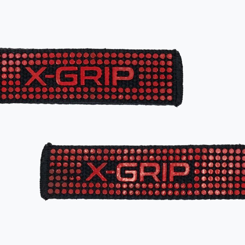 Súlyemelő hevederek GymBeam X-Grip black/red 2