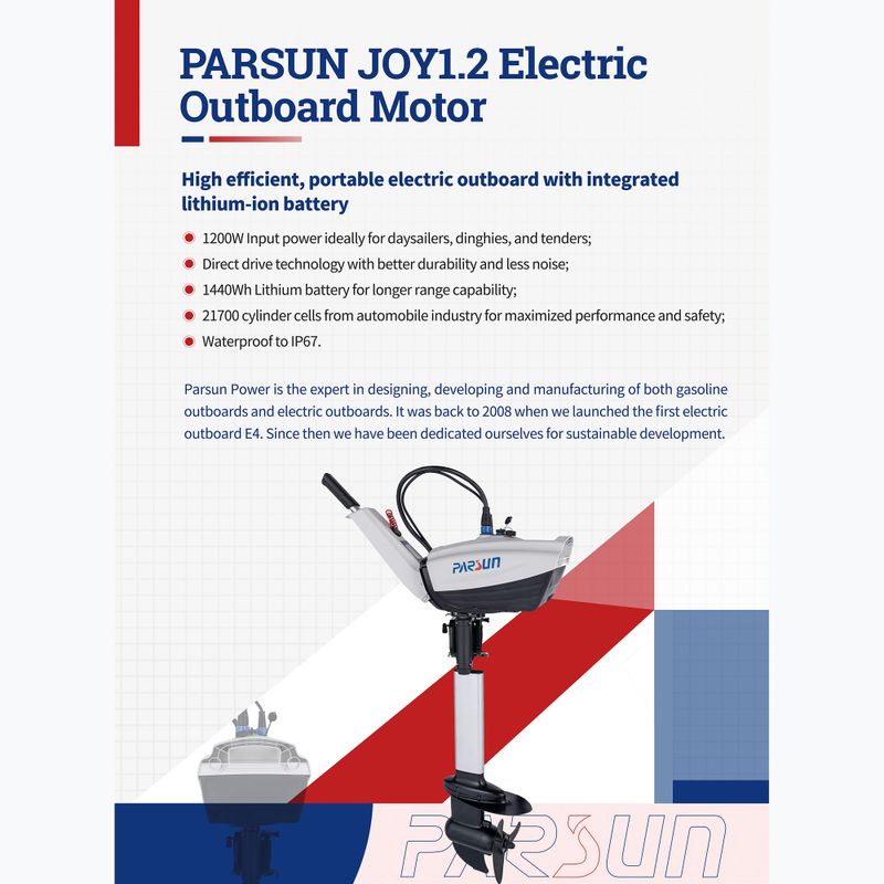 Elektromos motor Parsun Joy 1.2 S with battery white 2