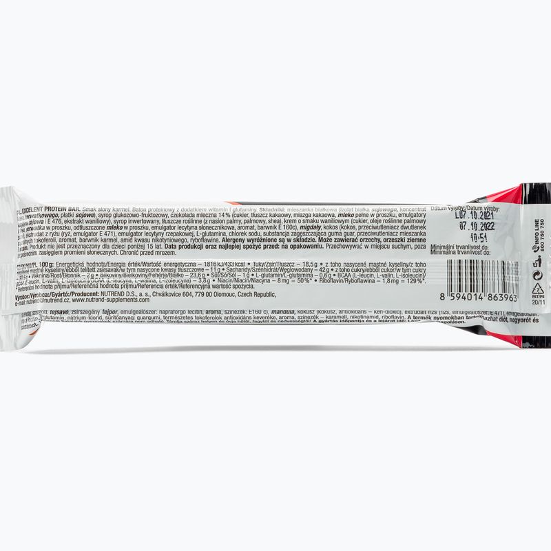 Nutrend Excelent Protein Bar 85g sós karamellás szelet VM-025-85-SKA 2