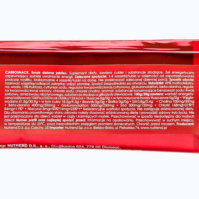 Nutrend Carbosnack energiagél tasak 50g zöld alma VG-004-50-ZJ 2