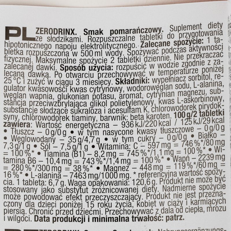 Nutrend Zero Drinx hipotóniás ital 18 tabletta narancs VR-016-18-PO 2