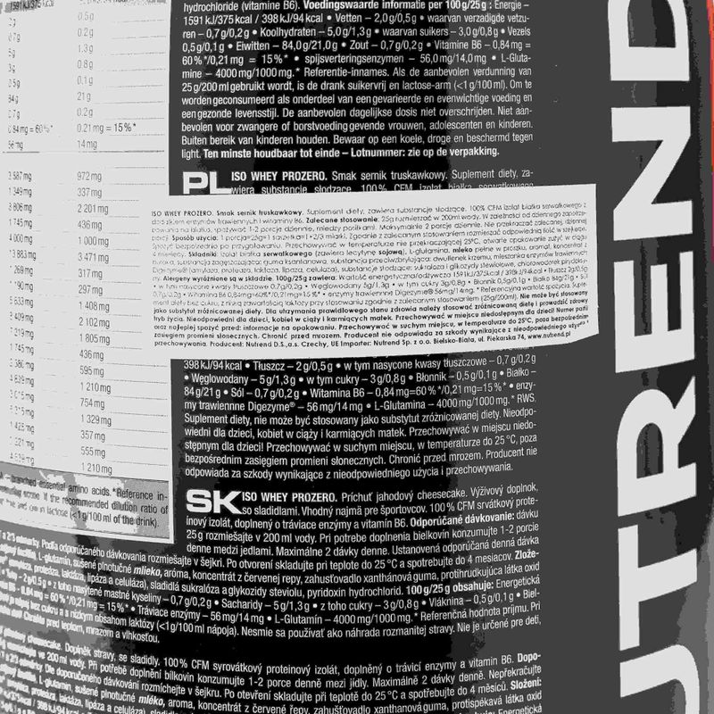 Tejsavó Nutrend Iso Prozero epres sajttorta VS-102-2250-JHC 3