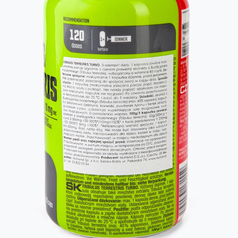 Tribulus Terrestris Turbo Nutrend tesztoszteron booster 120 kapszula VR-046-120-xx 2