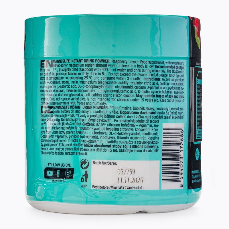 Magnézium Nutrend Magneslife instant italpor 300 g málna VS-118-300-MA 3