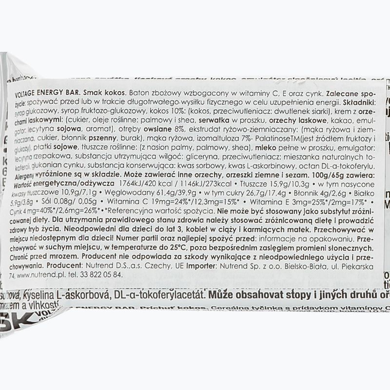 Nutrend Voltage Energia szelet 65g kókusz VM-034-65-KO 2