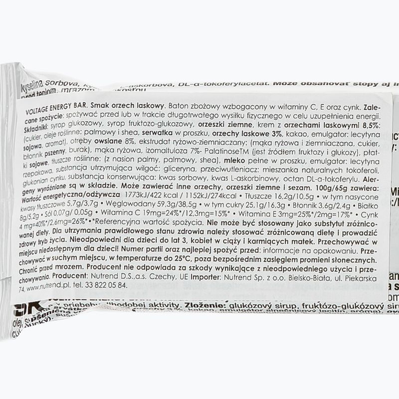 Nutrend Voltage Energia szelet 65g mogyoró VM-034-65-LO 2