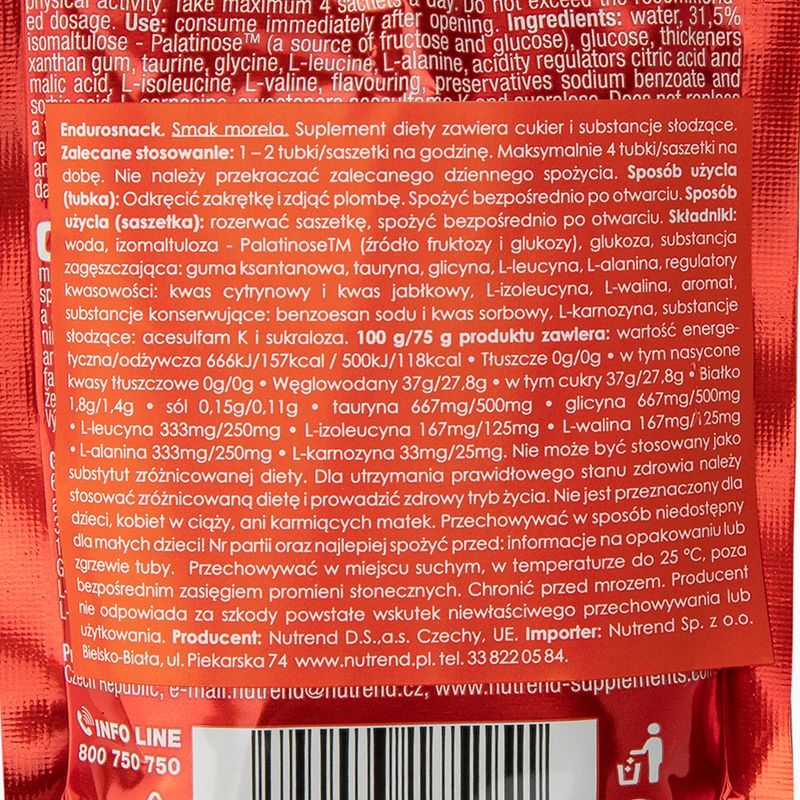 Nutrend energia gél Endurosnack tasak 75g sárgabarack VG-005-75-ME 3