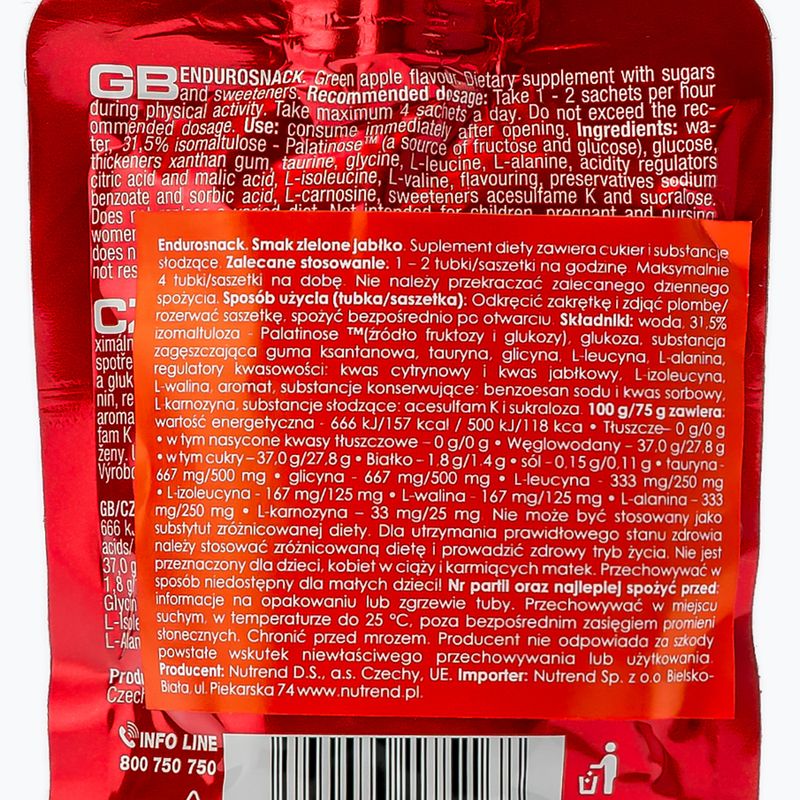 Nutrend Endurosnack energia gél tasak 75g zöld alma VG-005-75-ZJ 2