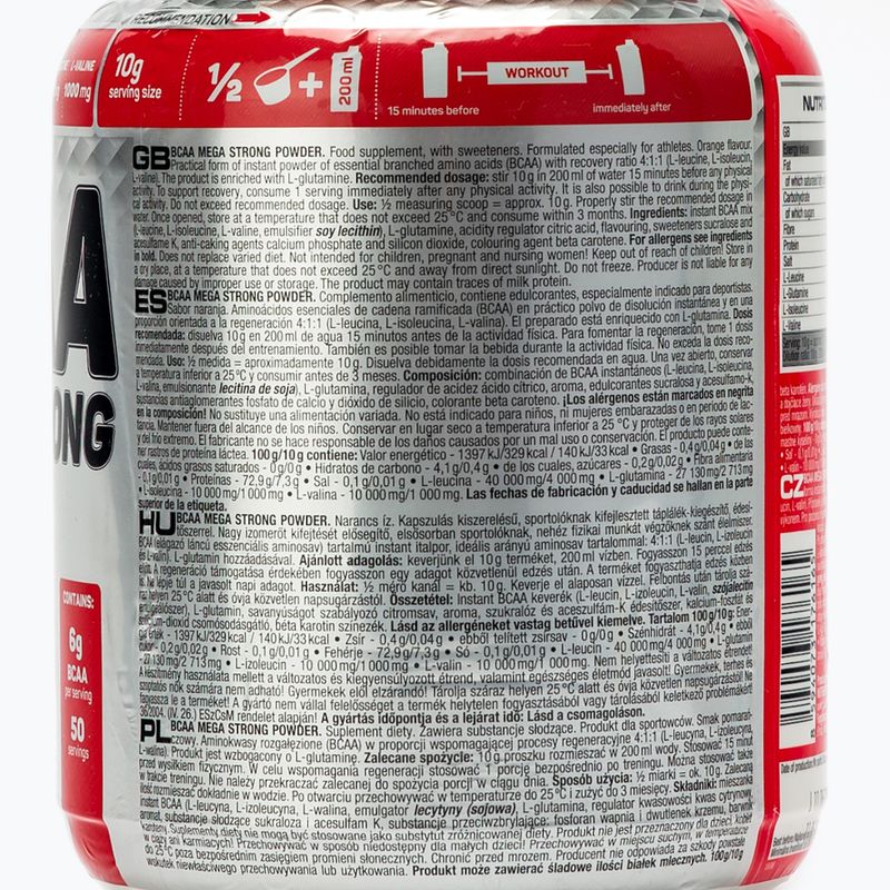 Bcaa Nutrend Mega Strong por 500G narancssárga VS-045-500-PO 2