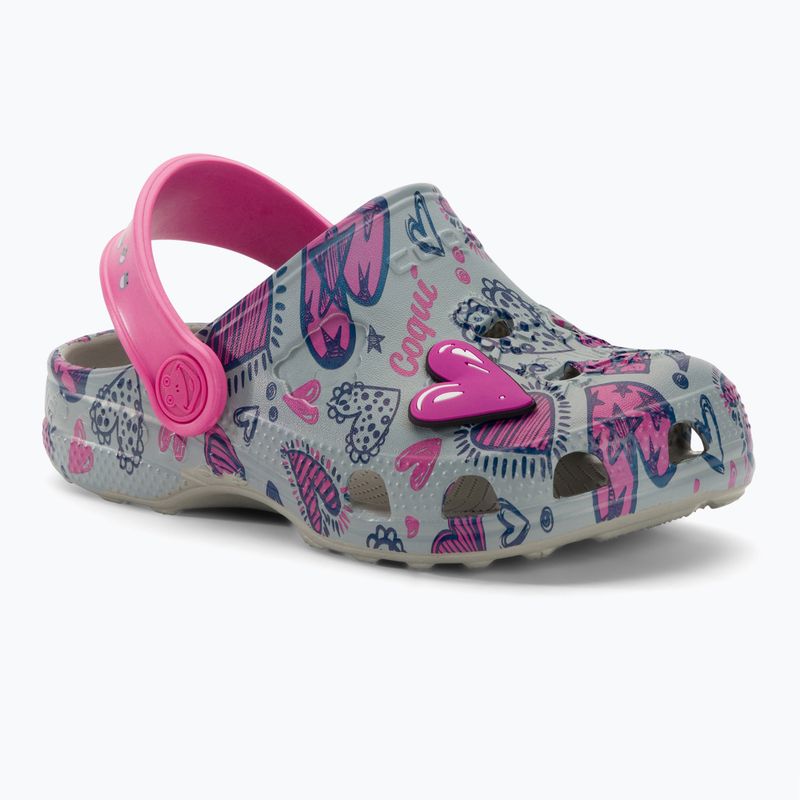 Coqui Little Frog mid.grey/fuchsia love/amulet gyermek szandálok 2