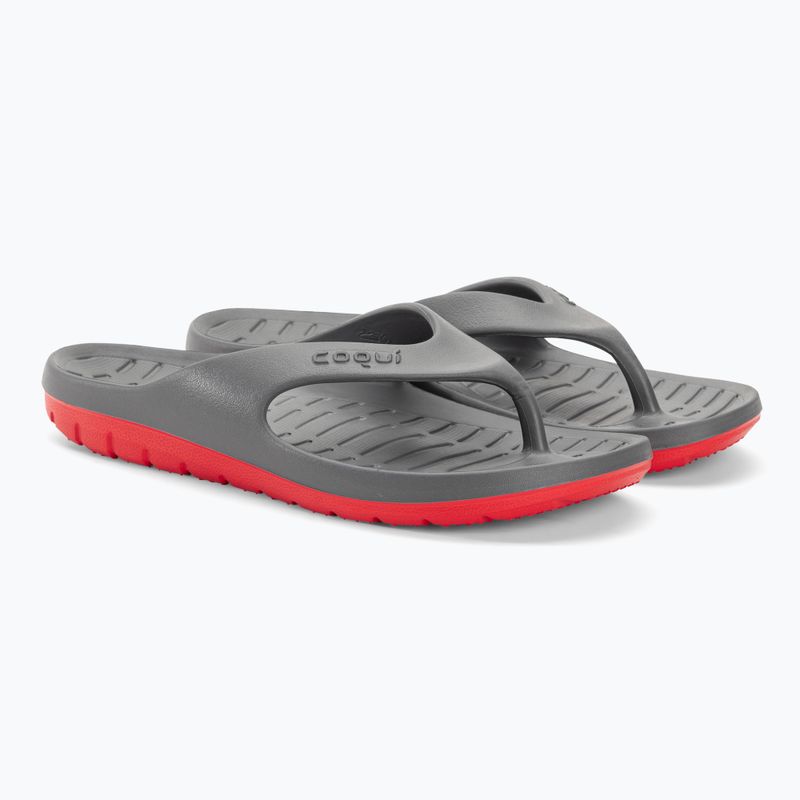 Férfi Coqui Zucco sötétszürke/piros flip flopok 4