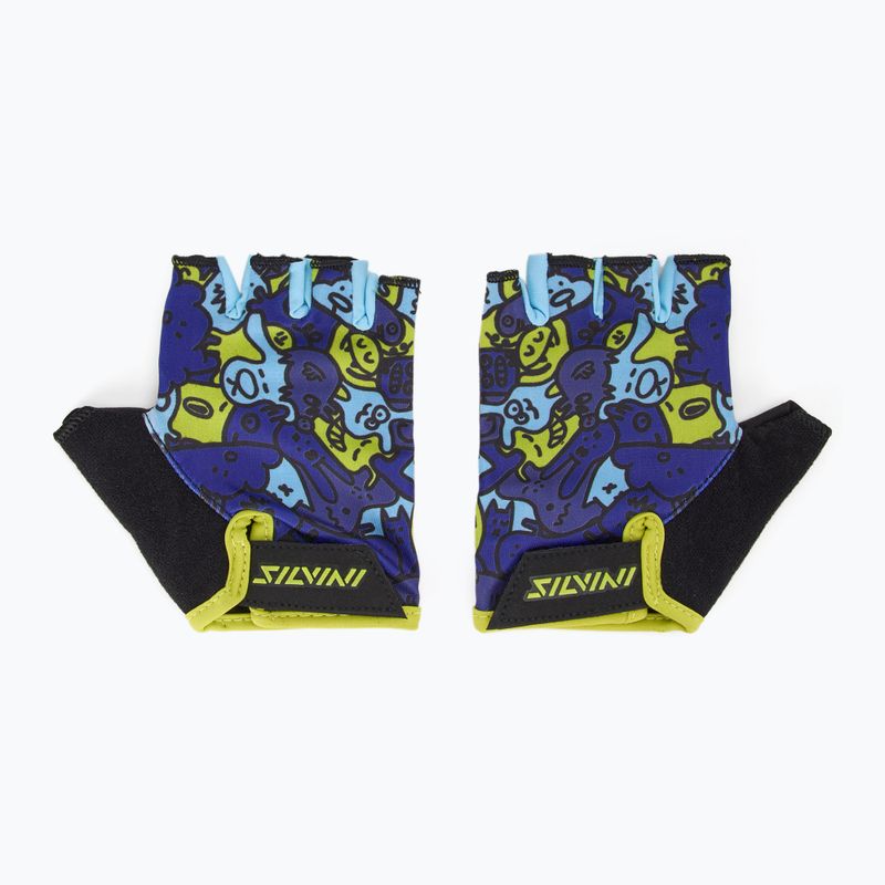 SILVINI gyermek kerékpáros kesztyű Locri kék/neon 2
