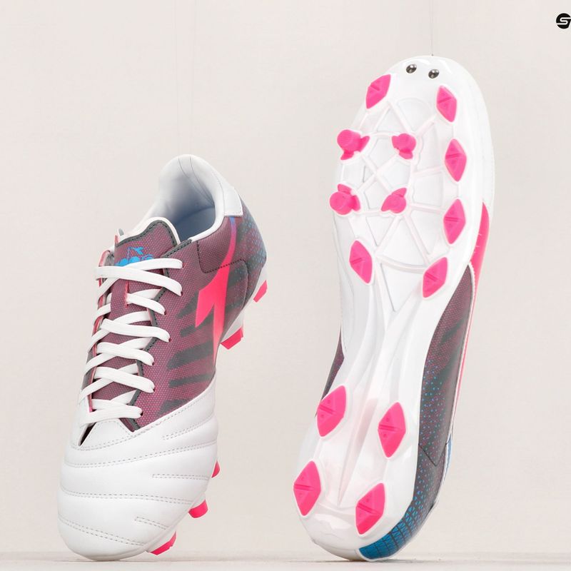 Férfi Diadora Brasil Elite Veloce GR LPU futballcipő fehér/rózsaszín fluo/kék fluo 19