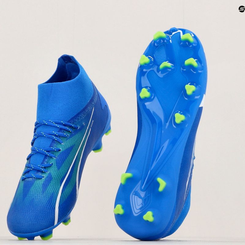 PUMA Ultra Pro FG/AG Jr gyermek futballcipő ultra kék/puma fehér/pro zöld 12