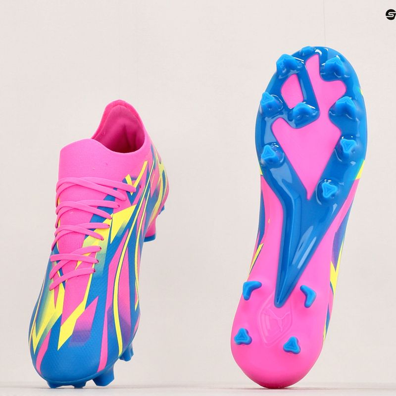 PUMA Ultra Match Energy FG/AG férfi futballcipő világító rózsaszín/sárga riasztás/ultrakék 21