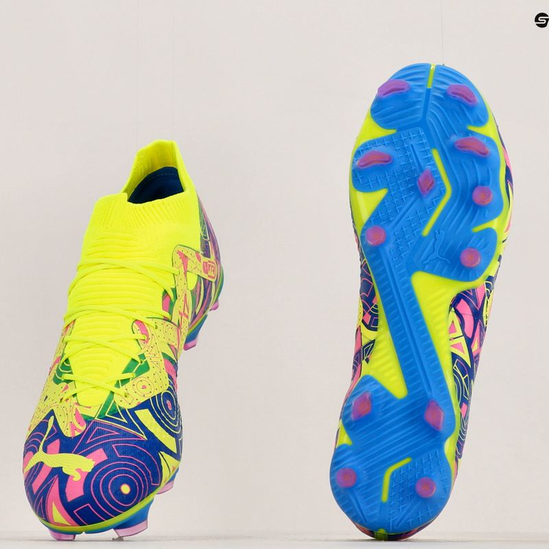 PUMA Future Match Energy FG/AG férfi futballcipő ultrakék/sárga riasztás/világító rózsaszín 19