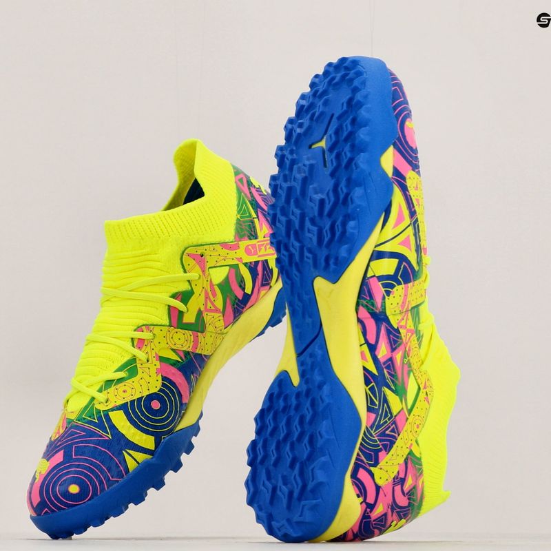 PUMA Future Match Energy TT + Mid Jr gyermek labdarúgócipő ultra kék/sárga riasztás/világító rózsaszín 17