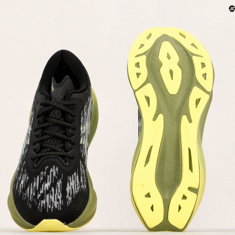 ASICS Novablast 3 fekete/száraz levélzöld férfi futócipő 12