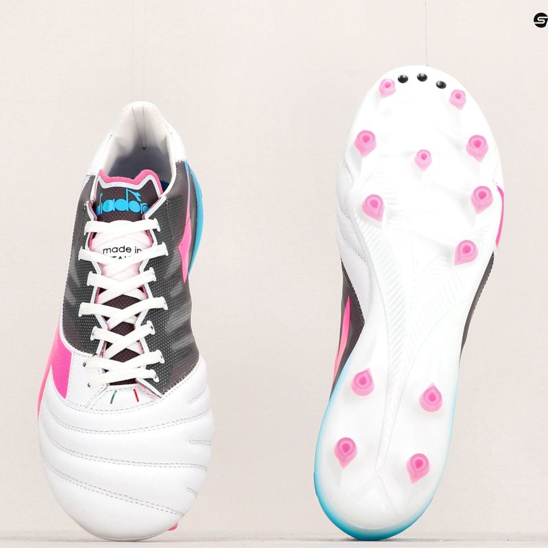 Férfi Diadora Brasil Elite Veloce GR ITA LPX futballcipő fehér/rózsaszín fluo/kék fluo 19