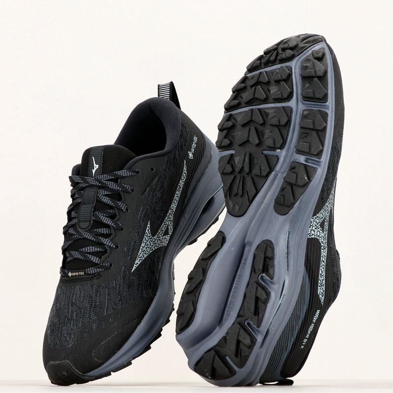 Férfi futócipő Mizuno Wave Rider GTX fekete/omre kék/glacial ridge 13