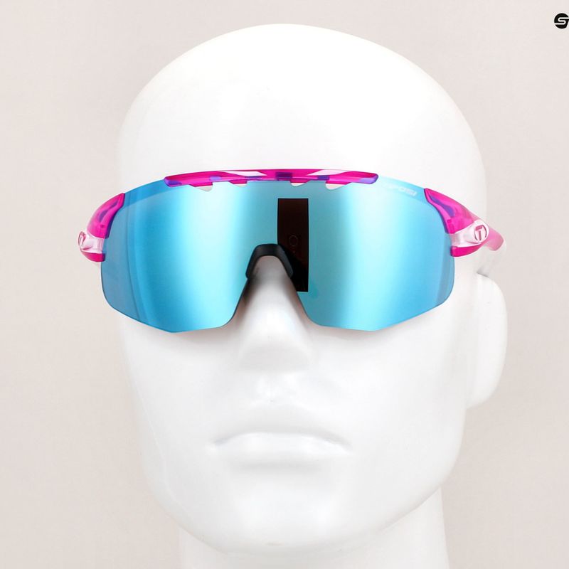 Tifosi Sledge Lite Clarion kristály rózsaszín/klarion kék/ac piros/átlátszó kerékpáros szemüveg 11