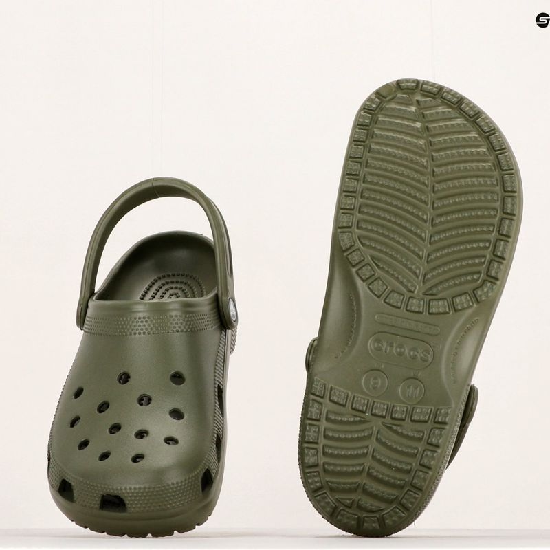 Férfi Crocs Classic hadsereg zöld flip-flopok 12