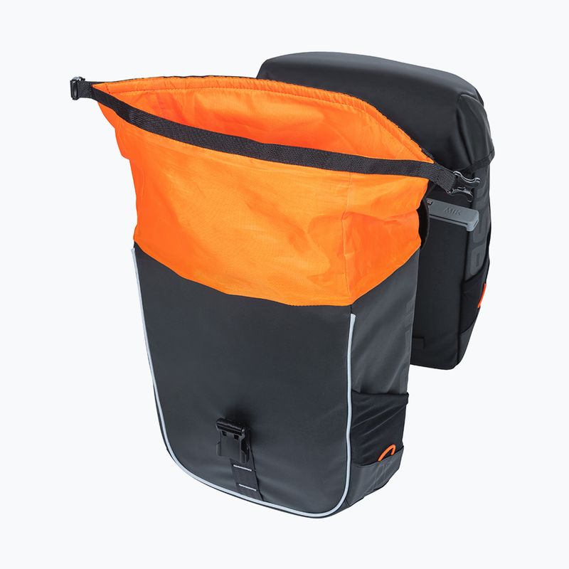 Basil Miles Ponyvás Dupla táska MIK 34 l fekete/narancs kerékpáros csomagtartó 4