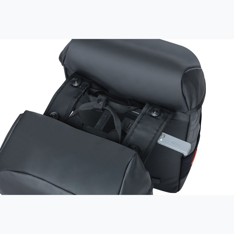 Basil Miles Ponyvás Dupla táska MIK 34 l fekete/narancs kerékpáros csomagtartó 5