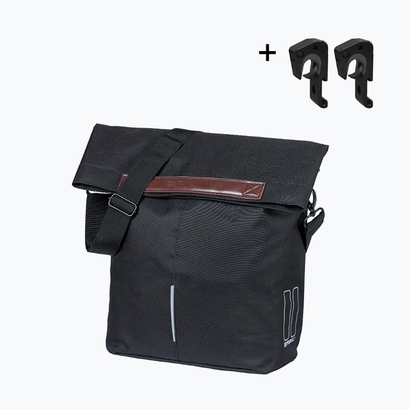 Kerékpáros csomagtartó táska Basil City Shopper MIK Hooks 16 l black 2