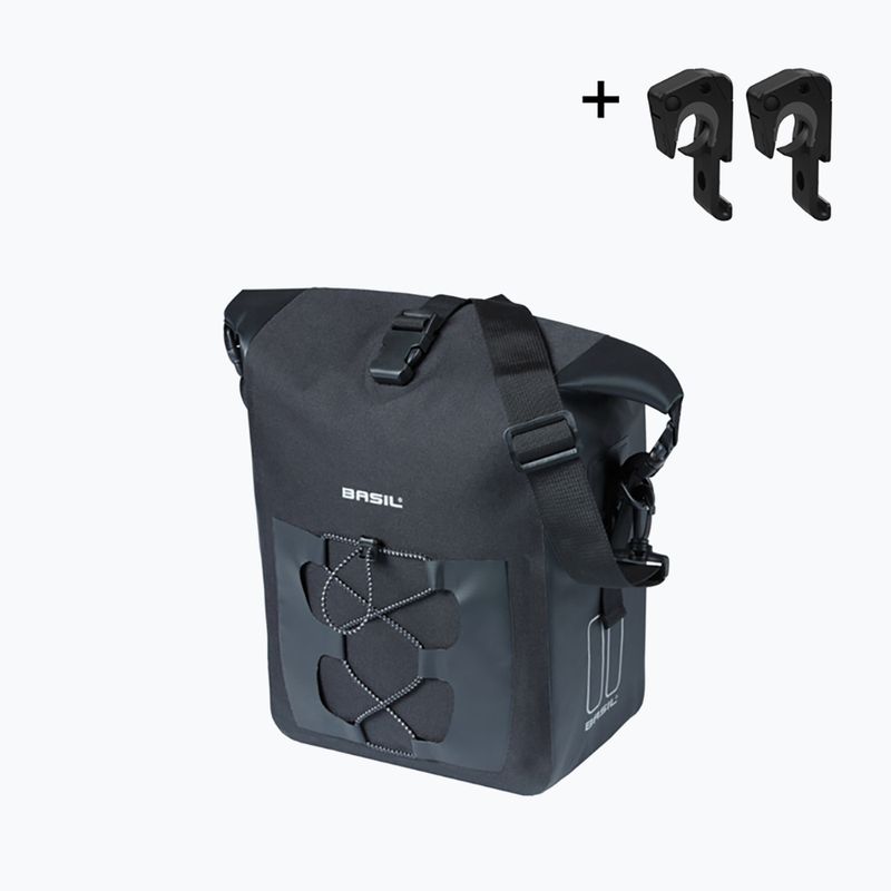 Kerékpártáska Basil Navigator Waterproof Single Bag MIK Hooks 15 l black 2