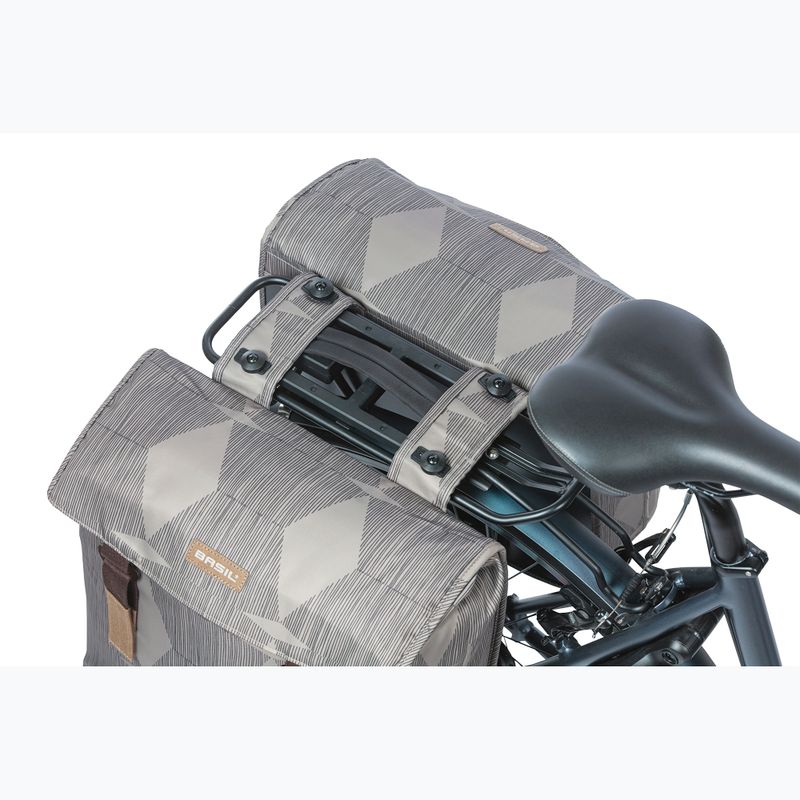 Basil Elegance Double Bag MIK kerékpáros csomagtartó 40-49 l chateau taupe 6