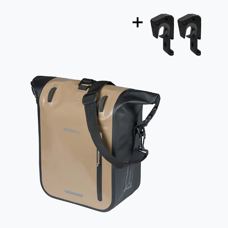 Kerékpáros táska Basil Rivo M Single Bag MIK Hooks 12-15 l sand/black 2