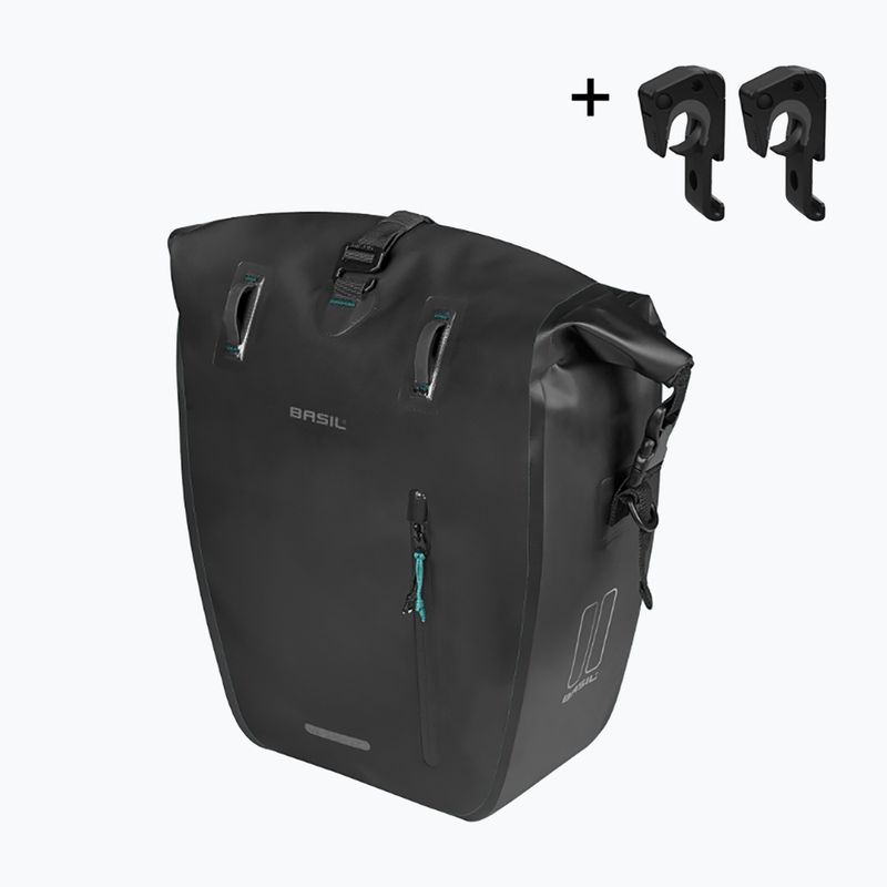 Kerékpártáska Basil Rivo L Single Bag MIK Hooks 31 l black 2