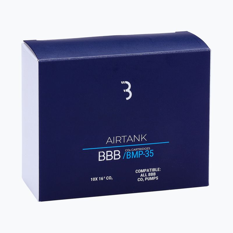 Gázpatronok BBB Cycling Co2 AirTank kerékpárpumpa 16g 10 db ezüst. 2