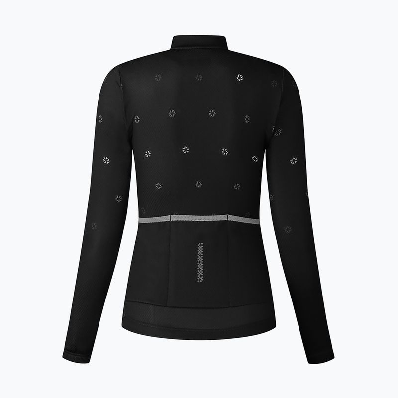 Női kerékpáros pulóver Shimano Kaede Nyomtatott Jersey LS fekete PCWWJSPWWUE12WL0114 2
