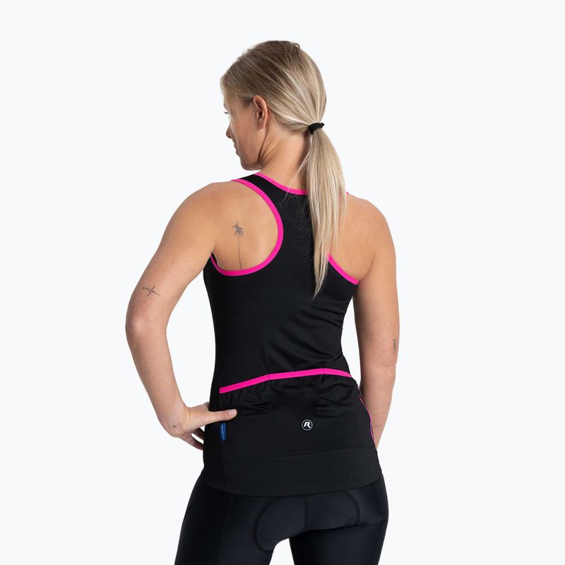 Női kerékpáros mez Rogelli Apátság Tank Top W fekete / rózsaszín 3