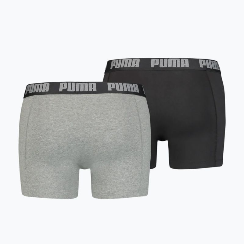 Férfi boxeralsó PUMA Basic 2 db dark grey melange/black 2
